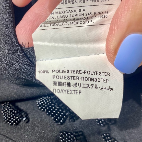 Stile Benetton NWT Black Beaded Neck Line Dress Medium - Picture 12 of 13